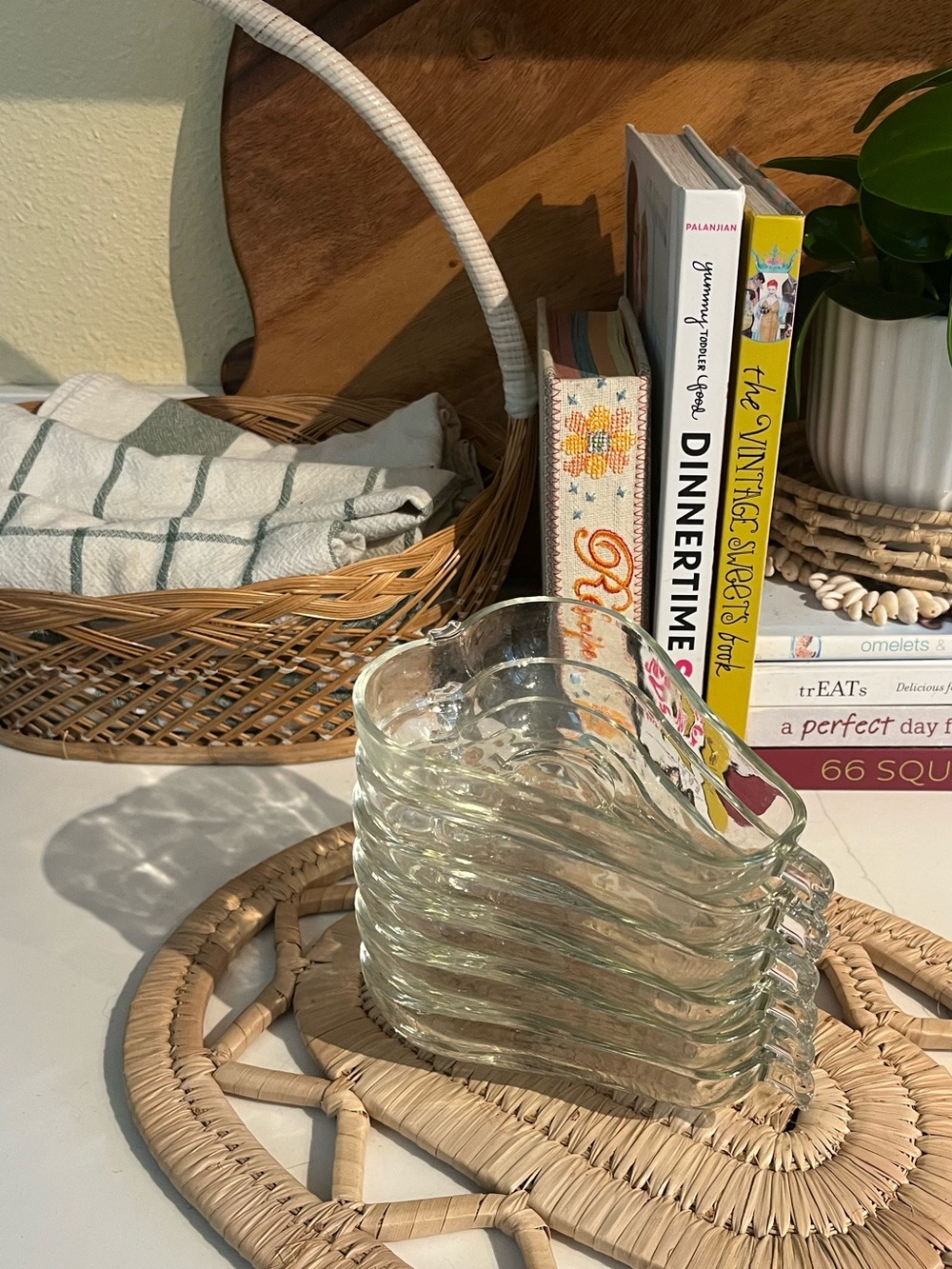 Mid Century Modern Set of 6 Clear Pressed Glass Pear Side Dishes 🍐